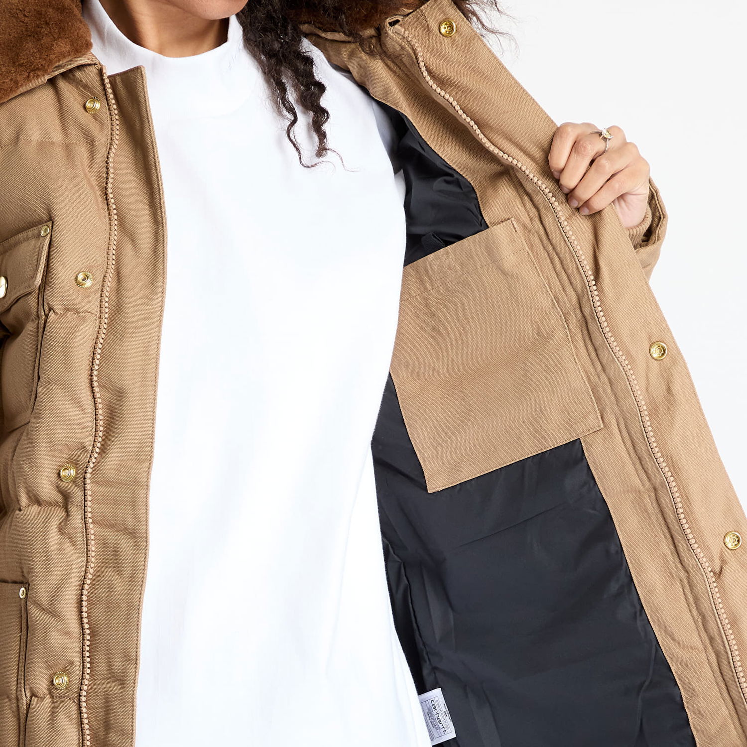 Puffer takki Carhartt WIP Rayley Insulated Canvas Work Jacket Ruskea | I033893_2FS_XX, 1