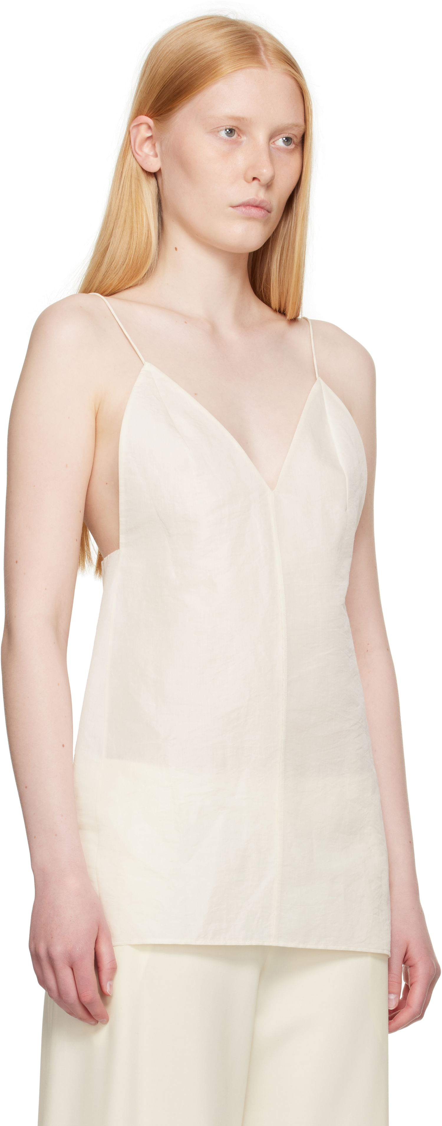Tankkitoppi Khaite Khaite Talsie Linen Cami Top Valkoinen | 2396385, 1