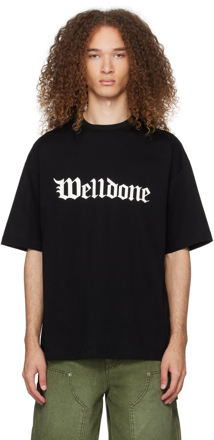 T-paita We11done We11done Gothic Logo T-Shirt Musta | WD-TT0-24-899-U-BK
