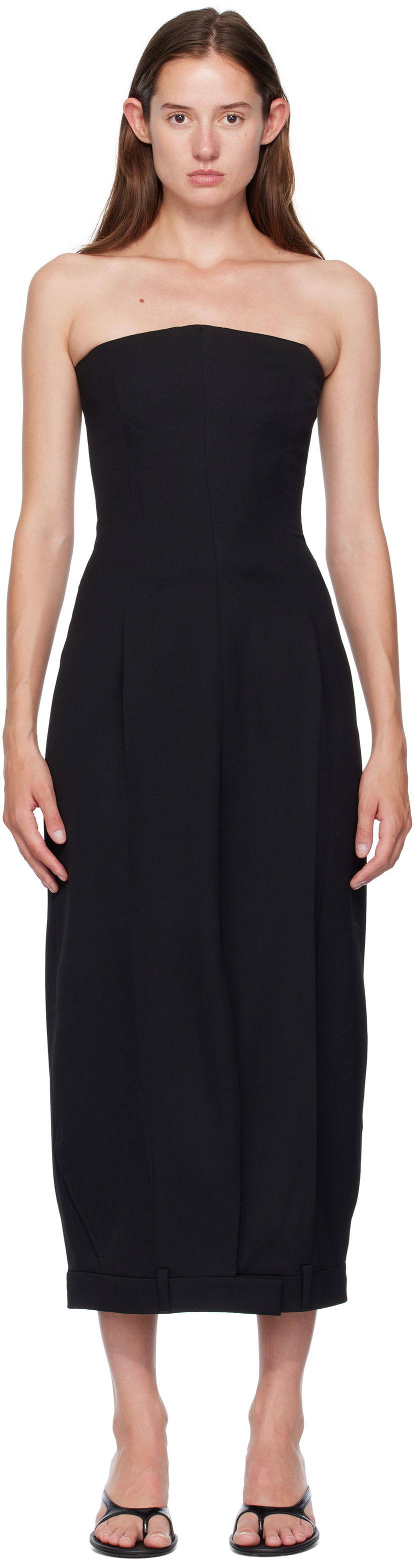Mekko VETEMENTS Vetements Upside-Down Tailored Pantadress Maxi Dress Musta | WH76TD030B