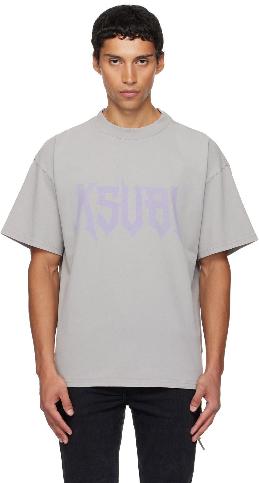 T-paita Ksubi Ksubi Blasted Ekcess Short Sleeve T-Shirt Harmaa | MFA25TE007