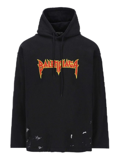 Huppari Balenciaga Metal Vintage Hoodie Musta | 698083TMV891055