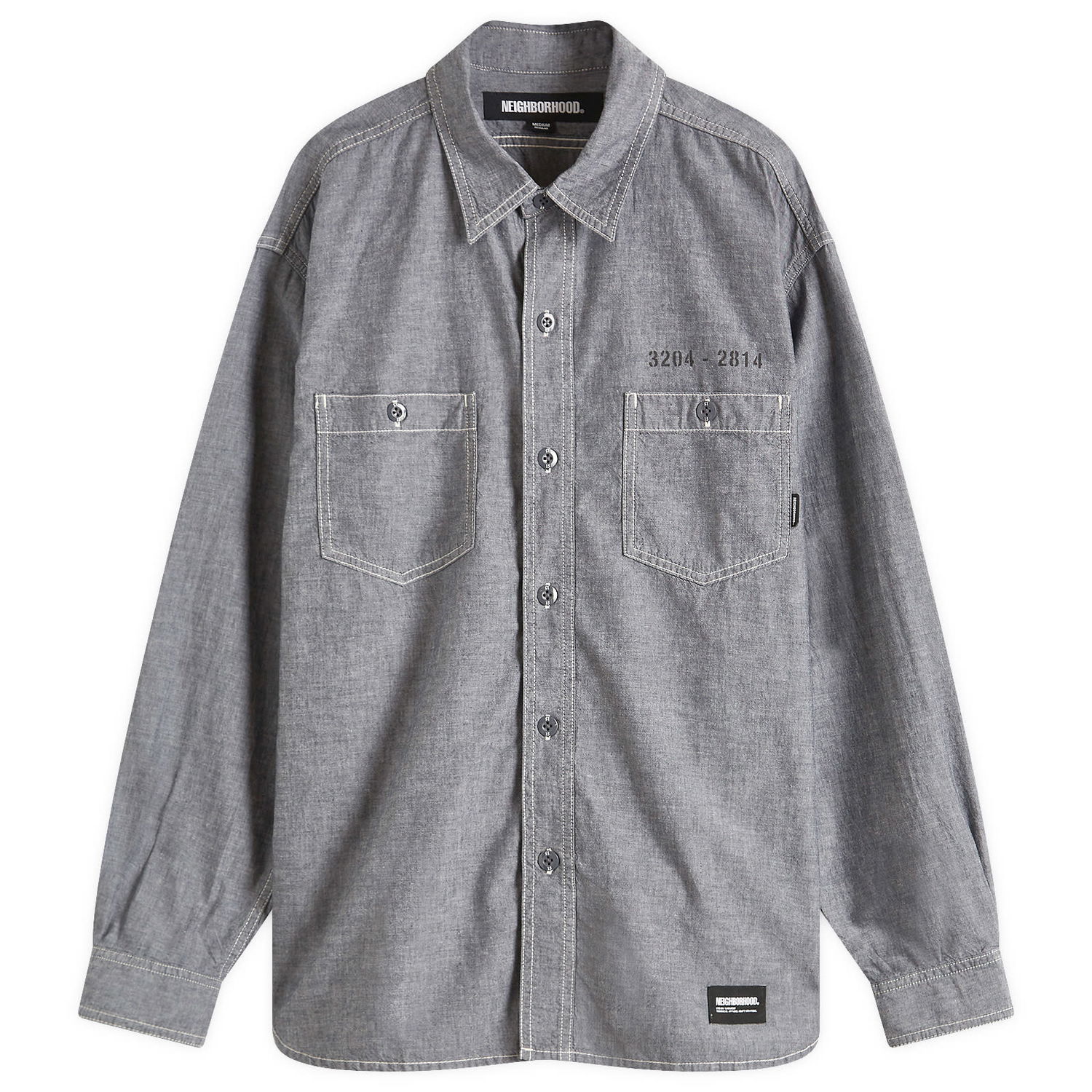 Paita Neighborhood Chambray Shirt Harmaa | 251ARNH-SHM02-BLK, 1
