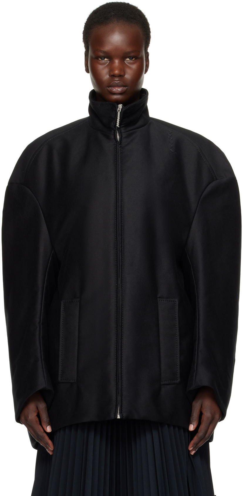 Bomber-takki Marni Marni Organic Cotton Oversized Jacket Musta | JKMA0328SW TCY36