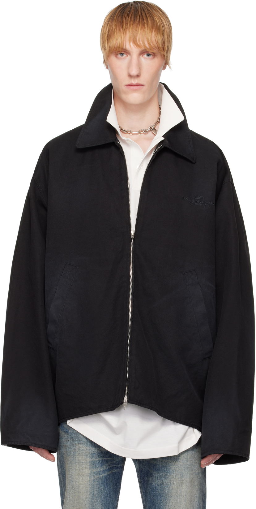 Tuulitakki Balenciaga Zip-Up Jacket Musta | 817649TRP15