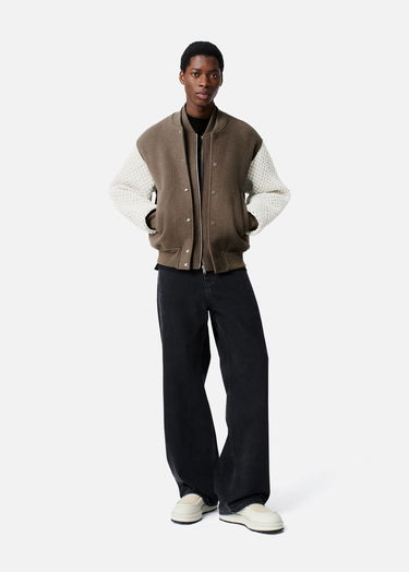 Takki AXEL ARIGATO Varsity Jacket with Knit Sleeves Ruskea | A3148002, 4