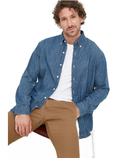 Paita Polo by Ralph Lauren Denim Custom Fit Shirt Sininen | 710792043001
