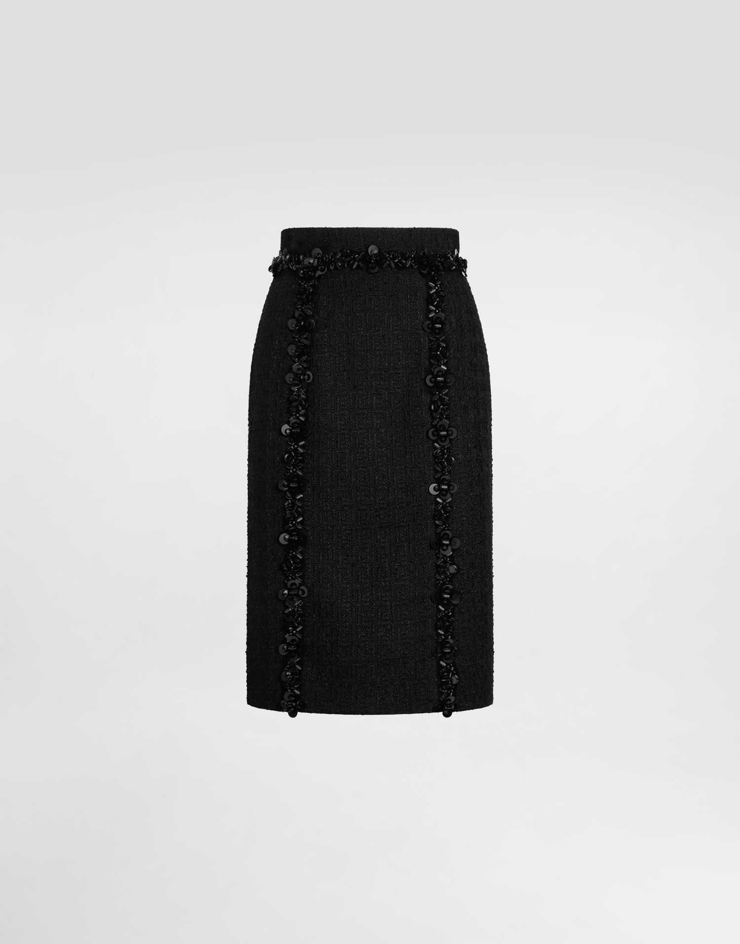 Hame Dolce & Gabbana Dolce & Gabbana Stretch Mat Sheath Skirt with Sequins Musta | F4C7CZFUCDQN0000, 0