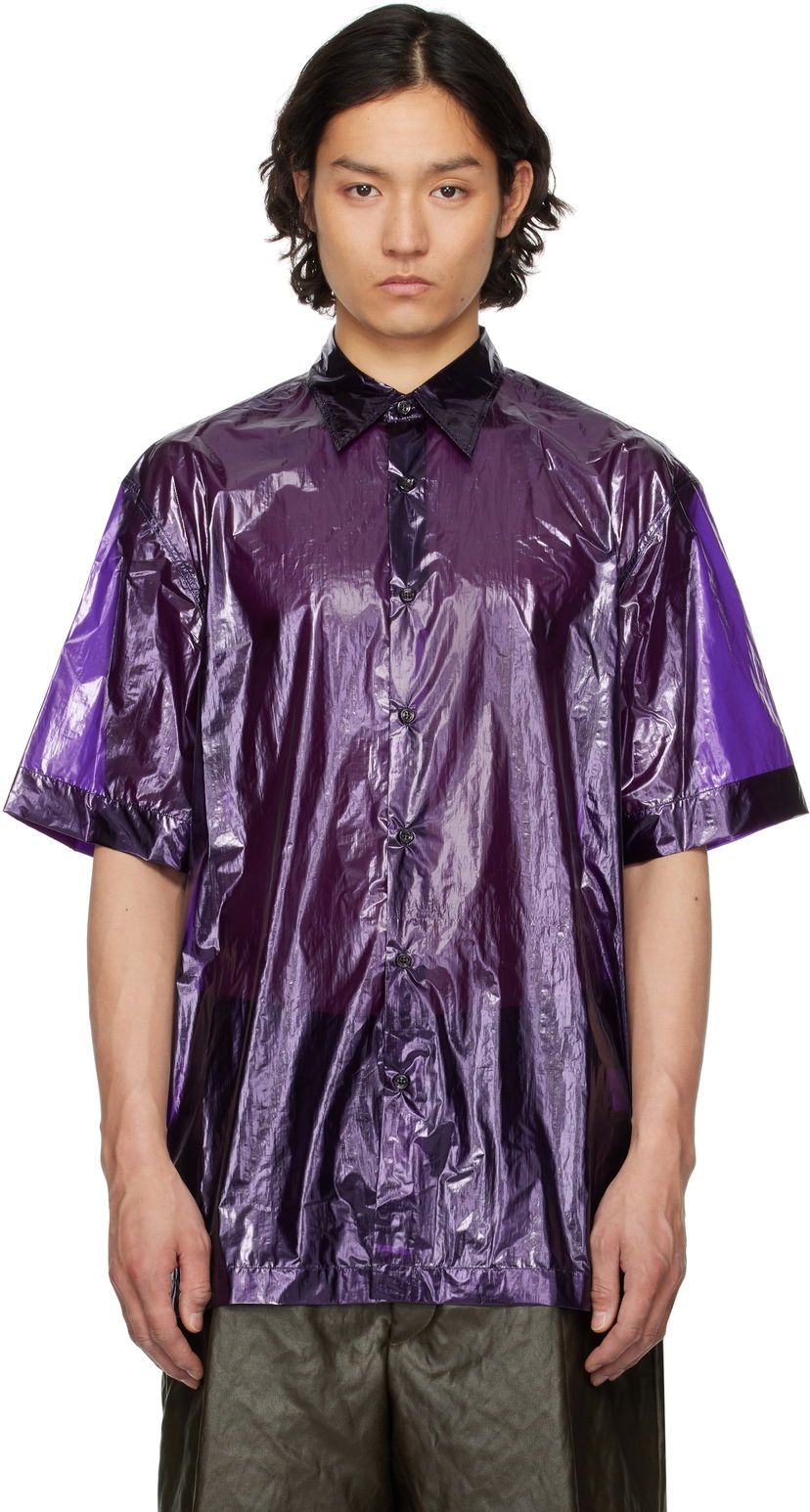 Paita Dries Van Noten Dries Van Noten Sheer Short Sleeve Shirt Violetti | 251-020762-1258