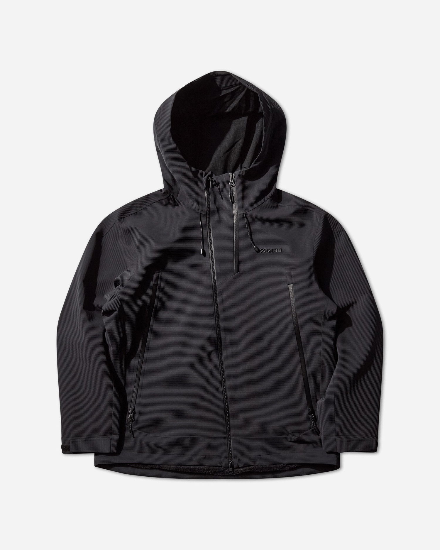 Takki Mizuno Tech Hard Shell Hooded Ribbed Jacket Musta | B2GEC510-09, 0