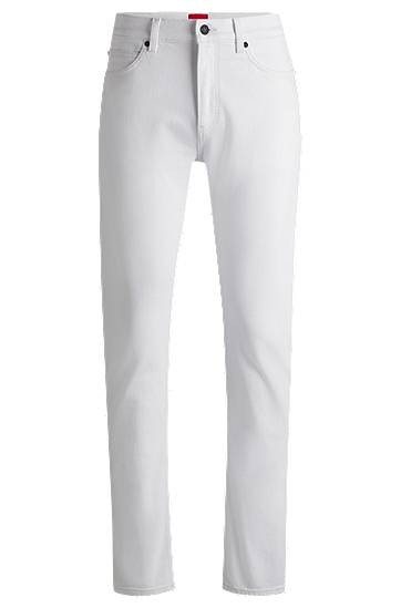 Housut BOSS Slim-Fit Stretch Denim Jeans Valkoinen | 50530605