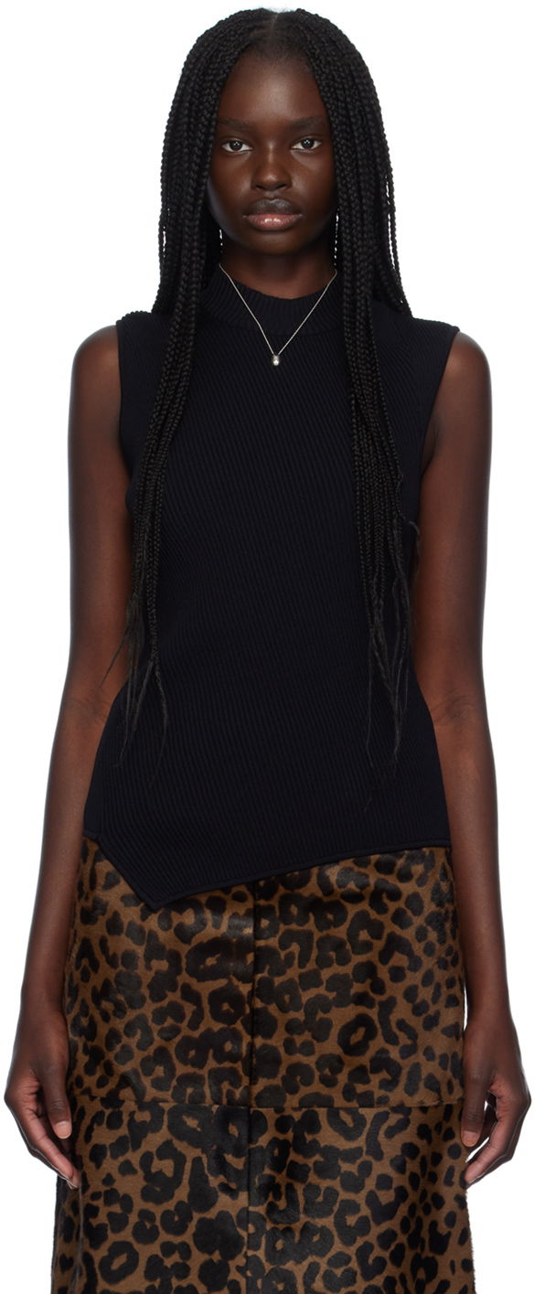 Tankkitoppi TOTEME TOTEME Asymmetric Tank Top Musta | 243-WRT0336-YA0089