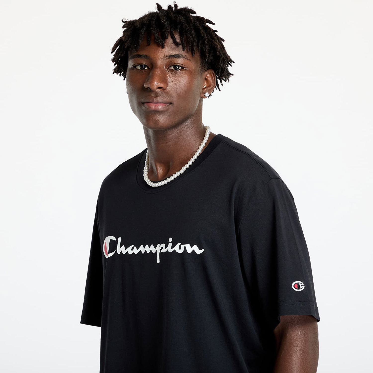 T-paita Champion SS Tee Black Musta | 220256 CHA KK001, 1