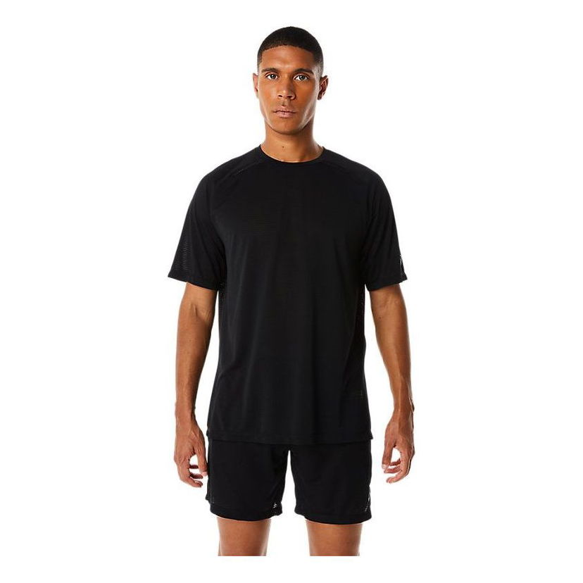 T-paita Asics Actibreeze Jacquard Short Sleeve T-Shirt Musta | 2031D762-001