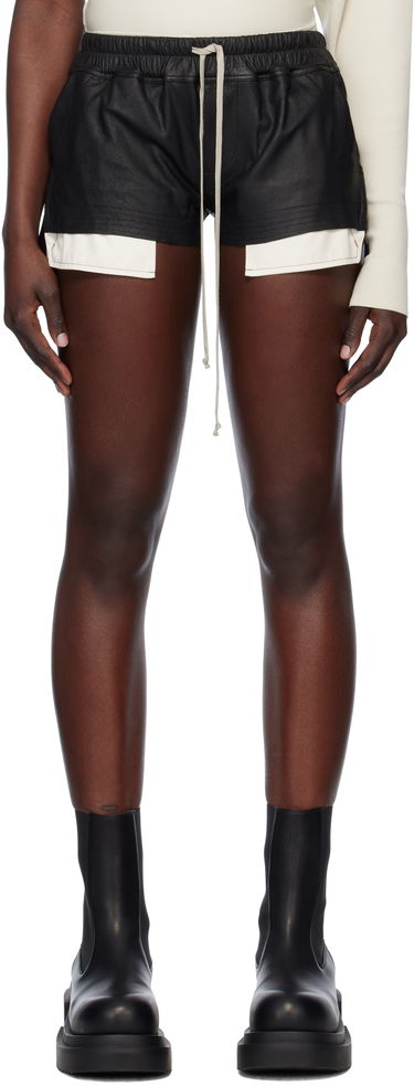 Shortsit Rick Owens Rick Owens Hollywood Fog Boxer Leather Shorts Musta | RP01E7316 LBA, 0