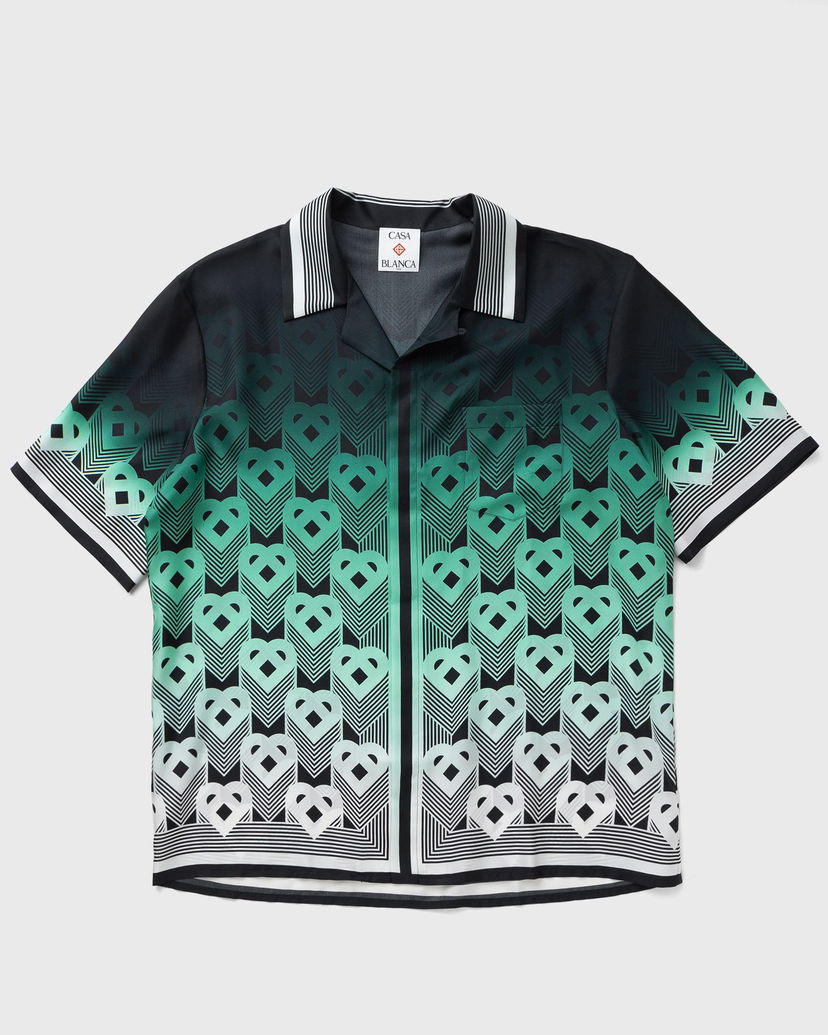 Paita Casablanca Cuban Collar Short Sleeve Shirt Vihreä | MPF25-SH-003-04