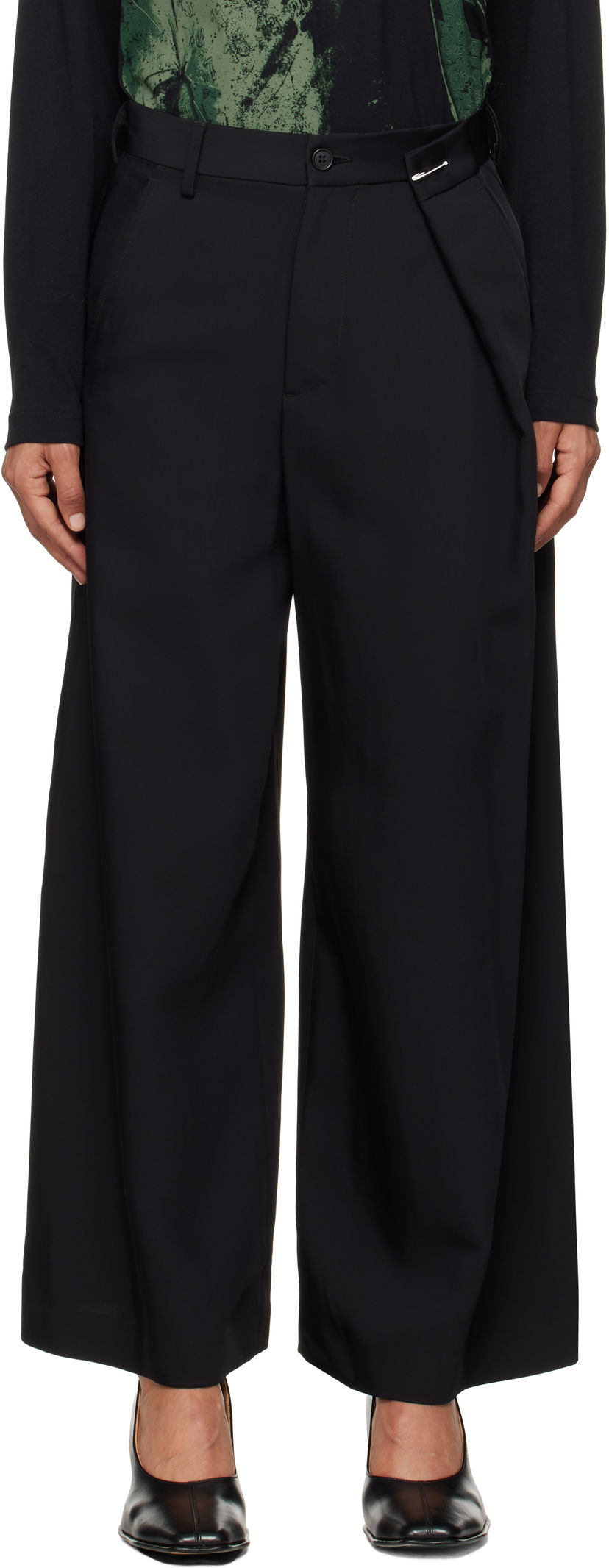 Housut Maison Margiela Straight Leg Trousers Musta | S62KB0217 M35225