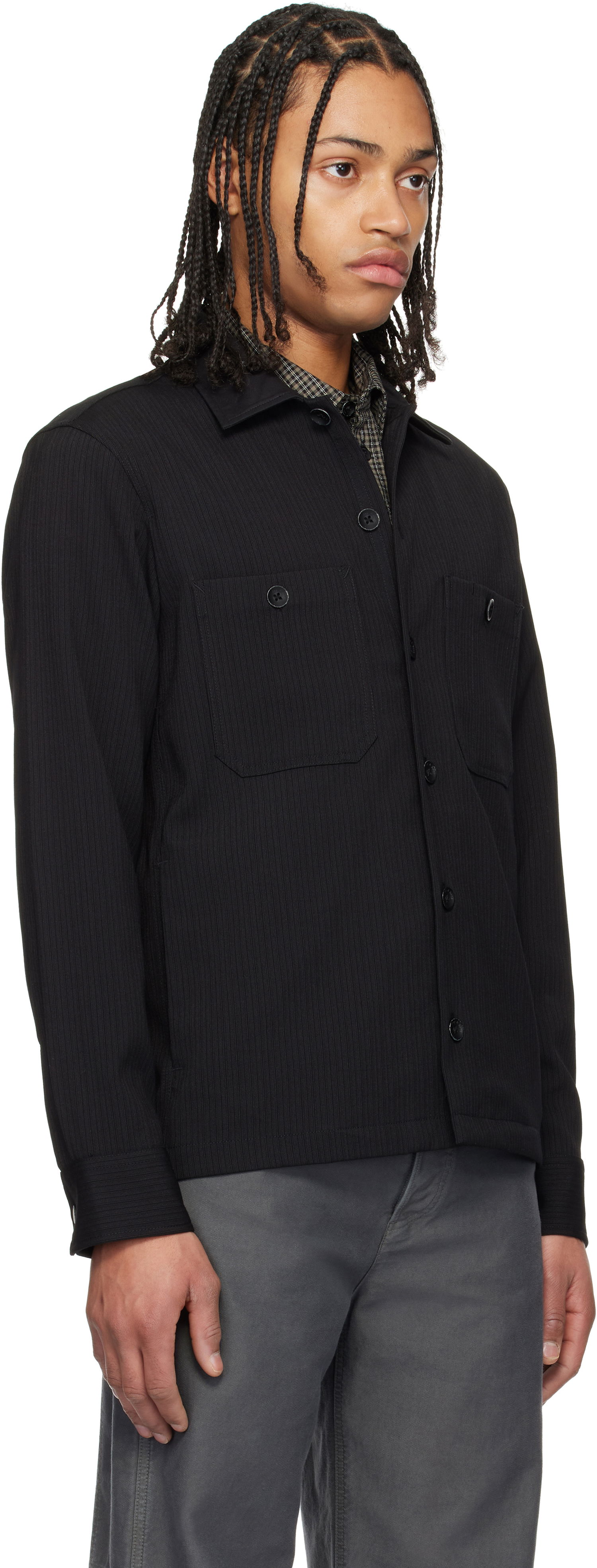 Paita rag & bone Rag & Bone Hyde Striped Overshirt Musta | MBW24HA019TWML, 1