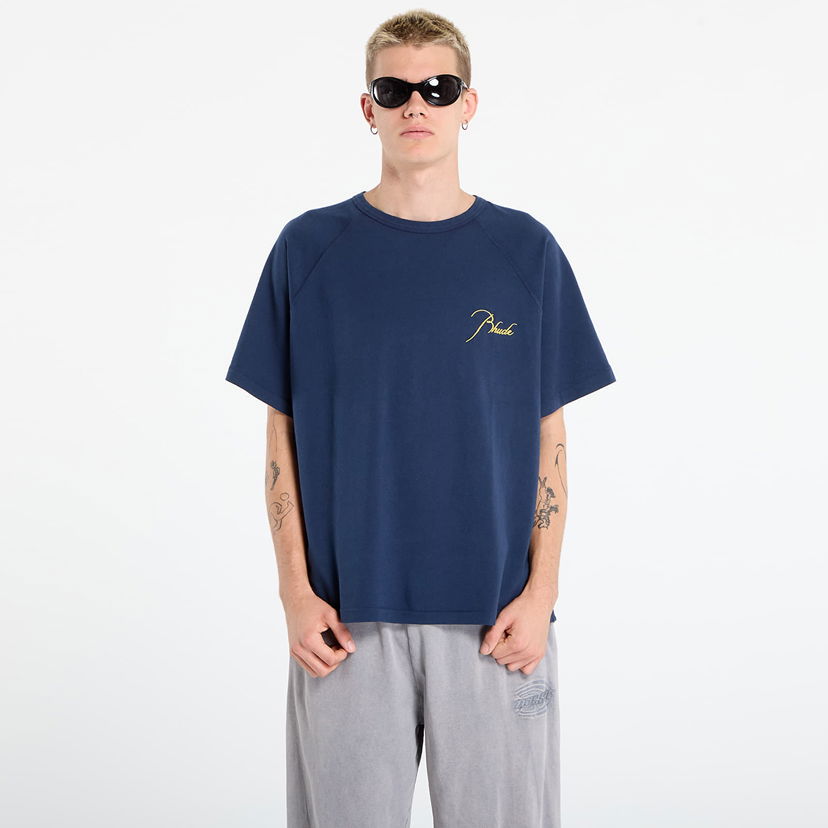 T-paita Rhude Rhude Classique Raglan T-Shirt Tummansininen | RHPF25TT160120043