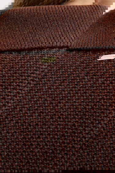 Villapaita Barbour Barbour ROBYN Wool Blend Collared Sweater Ruskea | LKN1675, 6