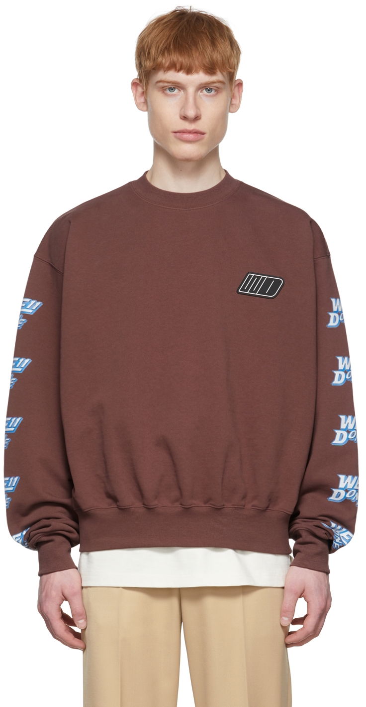 Huppari We11done We11done Cotton Graphic Sweatshirt Ruskea | WD-TS1-22-693-U-BR