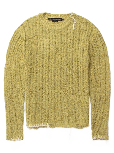 Villapaita Andersson Bell Ollen Damaged Crewneck Sweater Keltainen | ATB1017M-GREEN