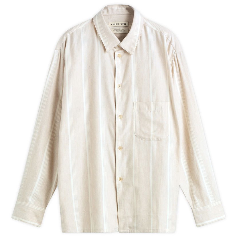 Paita A Kind of Guise A Kind of Guise Gusto Stripe Flannel Shirt, Size Small Beige | 107-14612-611