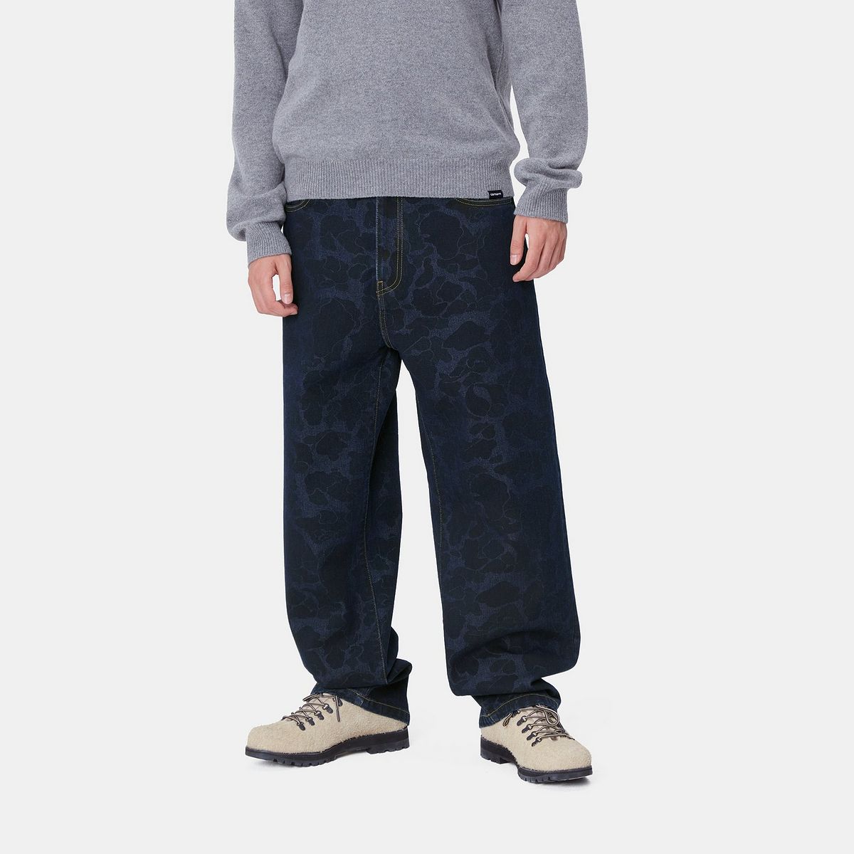 Jeans Carhartt WIP Relaxed Fit Printed Cotton Canvas Pants Sininen | I033755_3, 0