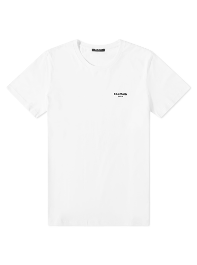 T-paita Balmain Flock Small Logo T-Shirt Valkoinen | BH1EF000BB04-GAB