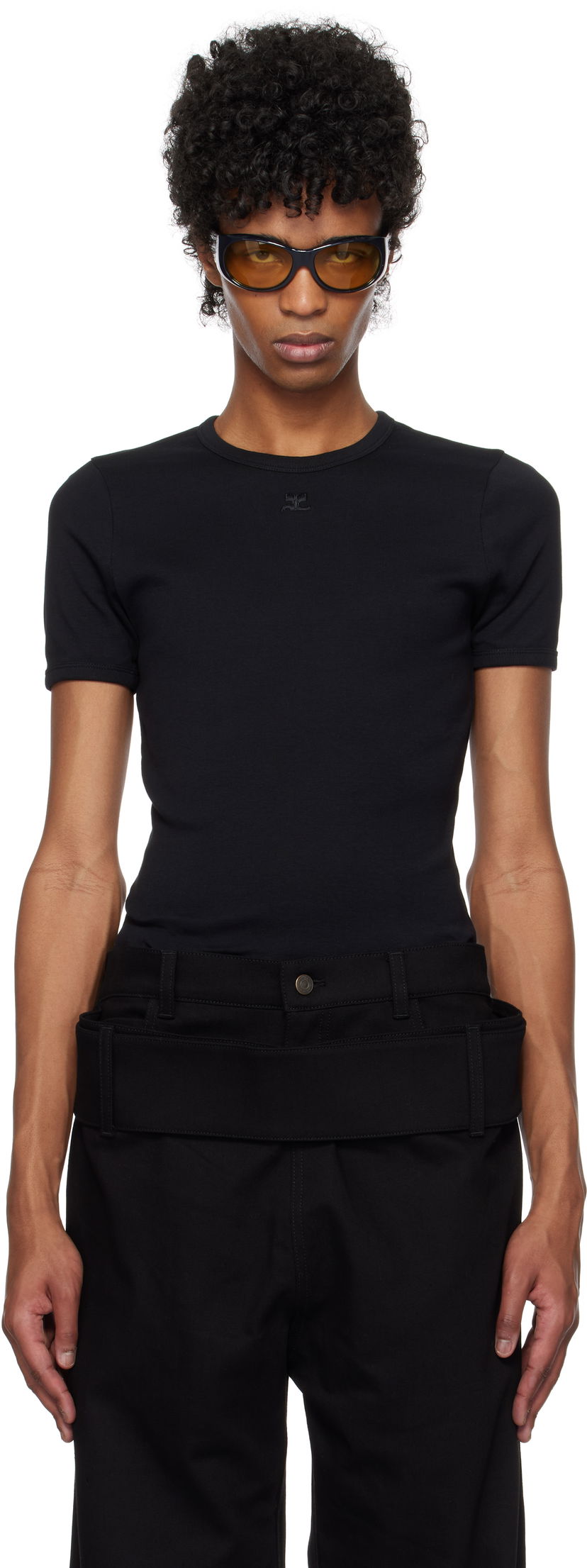 T-paita Courrèges Courrèges Signature T-Shirt Musta | 125JTS020JS0203