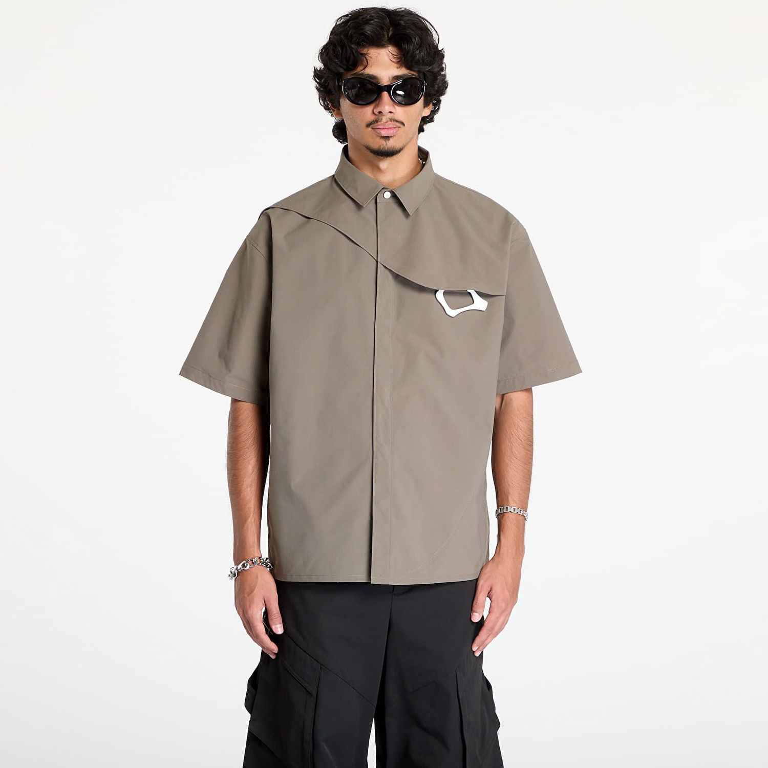 Paita HELIOT EMIL Nylon Shirt with Carabiner Ruskea | HE_M_05_018_P04_DG23, 0