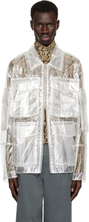 Takit Dries Van Noten Dries Van Noten Transparent Nylon Patch Pocket Jacket Valkoinen | 251-020529-1257, 0