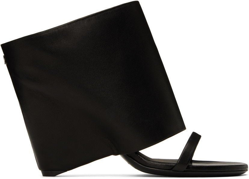 Tennarit ja kengät Courrèges Courrèges Oblique Wedged Leather Mules Musta | 225SSD037AG0030