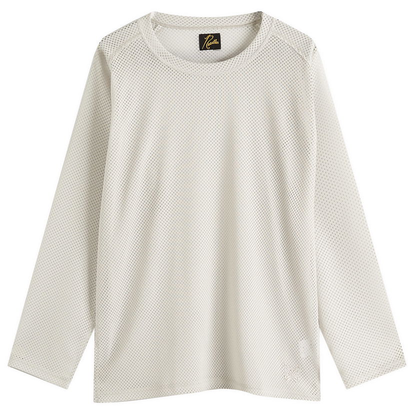 T-paita Needles Needles Mesh Long Sleeve T-Shirt, Size Large Valkoinen | QV345-A
