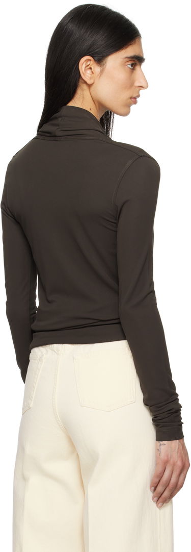 Villapaita TOTEME TOTEME Overlapped Jersey Wrap Top Ruskea | 252-WRT0443-FB0162, 2