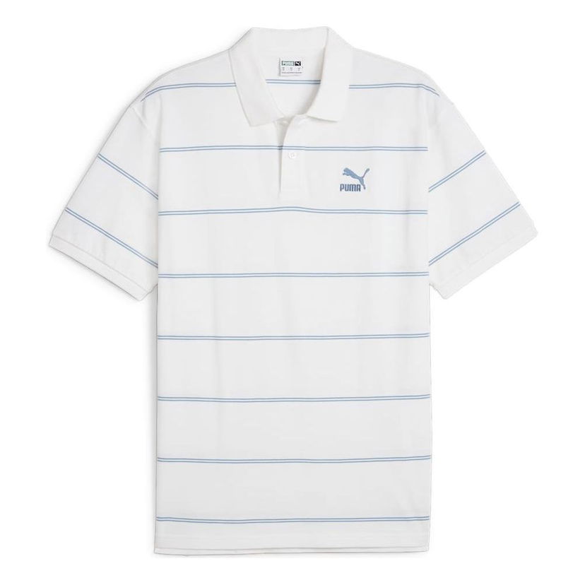 Poolopaita Puma TEAM Striped Polo Shirt Valkoinen | 627122-02