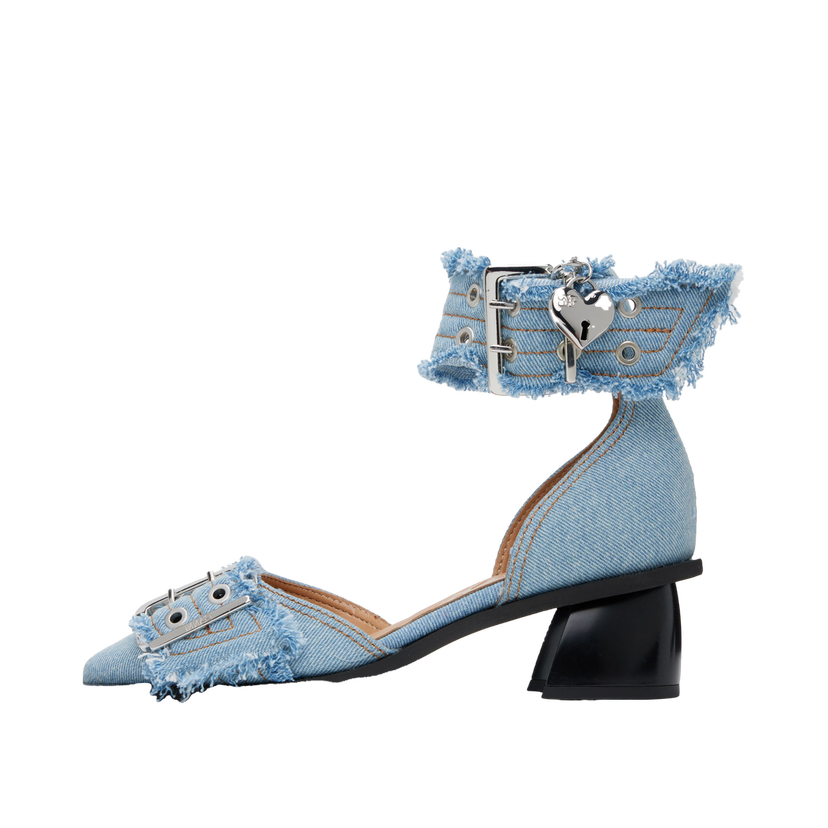 Tennarit ja kengät GANNI GANNI Denim Buckle Open Cut Heels Sininen | S2942