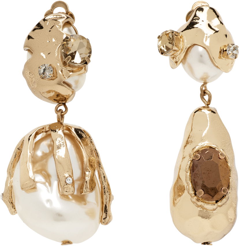 Korvakorut Max Mara Weekend Max Mara Bairo Gold-Tone & Faux Pearl Earrings Metallinen | 2525756114600
