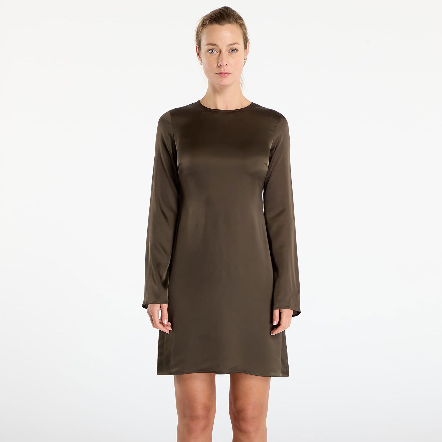 Mekko Samsoe Samsoe Samiley Long-Sleeved Satin Mini Dress Vihreä | F25400095_CLR002335, 0