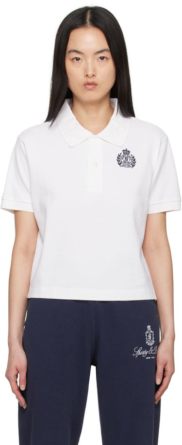 Poolopaita Sporty & Rich Sporty & Rich H&W Crest Pique Polo Valkoinen | TO085606241WH01, 0
