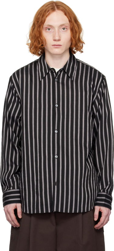 Paita Studio Nicholson Studio Nicholson Striped Button-Down Shirt Musta | VIEW SNM - 1126, 0