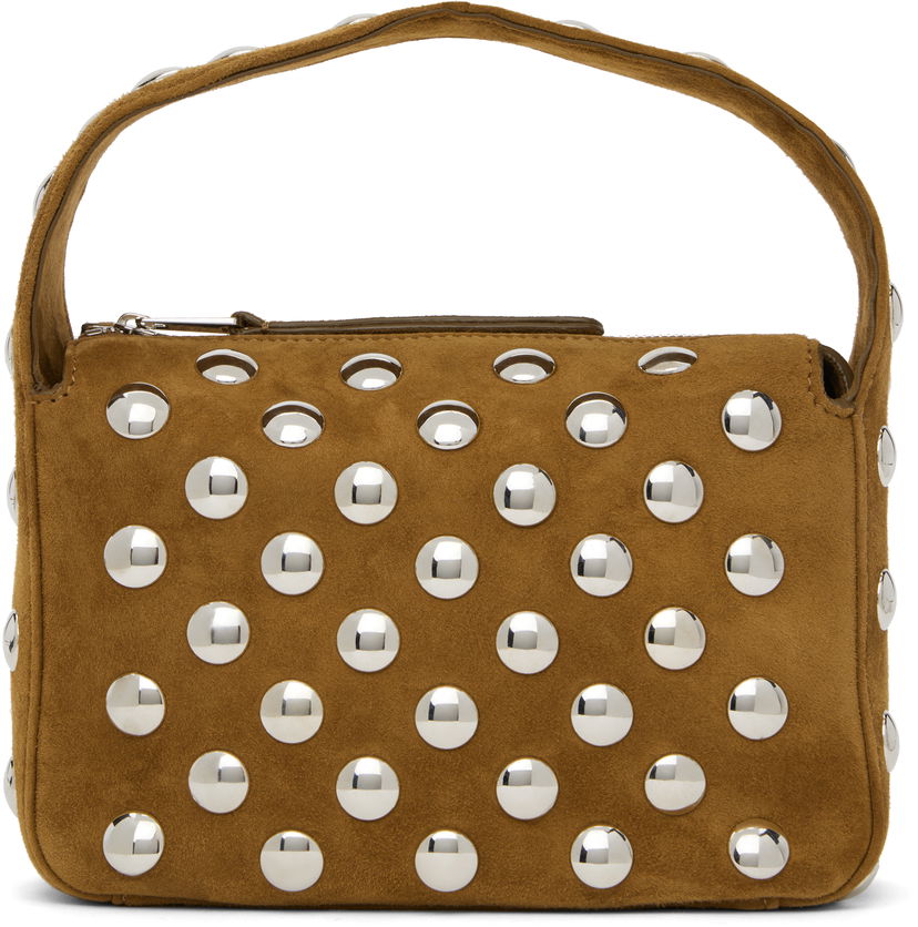 Käsilaukku Khaite Small Elena Studded Suede Bag Ruskea | H2032-849