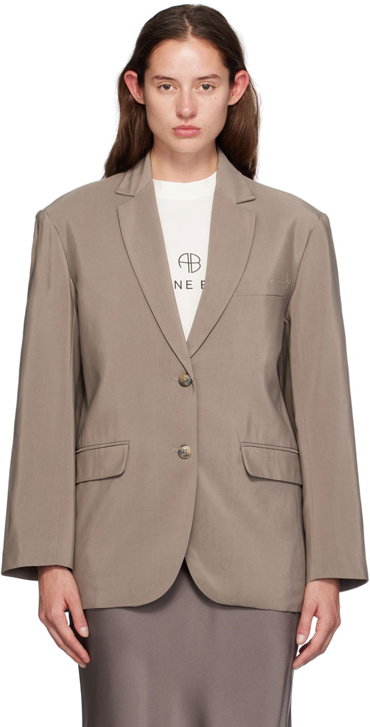 Takki Anine Bing Single-Breasted Blazer Beige | A-01-2007-TPU23