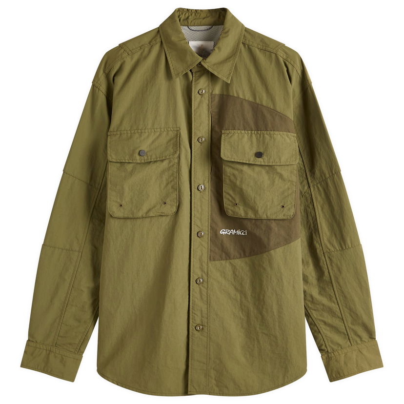Paita GRAMICCI Gramicci Brentwood Nylon Shirt, Size Large Vihreä | G5SM-J038-OLV
