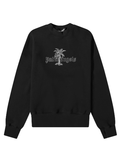 Villapaita Palm Angels Sunset Palms Crewneck Musta | PMBA026S22FLE0091001