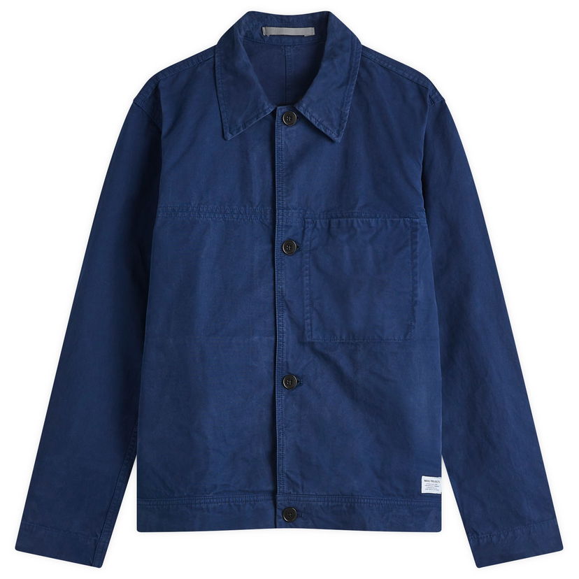 Takki NORSE PROJECTS Norse Projects Marcus Canvas Overshirt, Size Large Sininen | N40-0821-7555