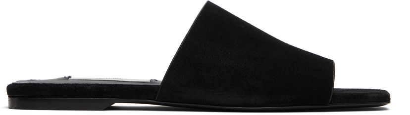 Kengänhoito TOTEME TOTEME Velour-Leather Bandeau Sandals Musta | 253-WAS0244-LE0004