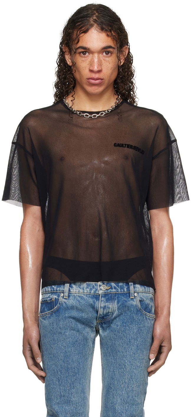T-paita Jean Paul Gaultier Shayne Oliver Edition Mesh T-Shirt Musta | 24/27-U-TS081I-T001-0000