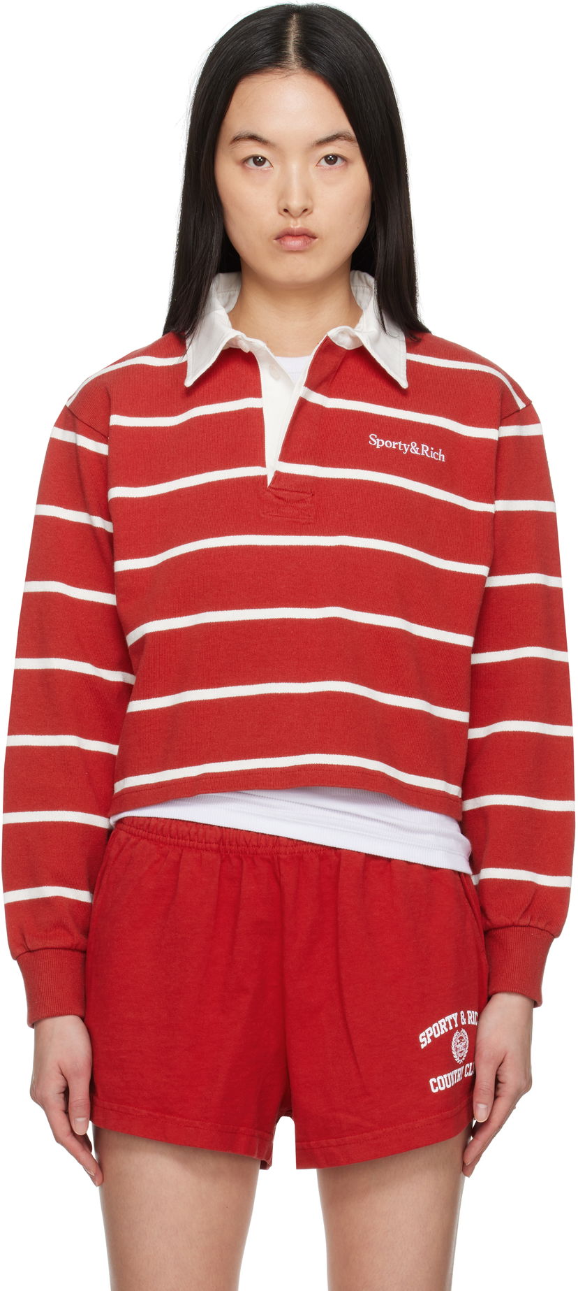 Poolopaita Sporty & Rich Sporty & Rich Serif Logo Rugby Polo Punainen | ST008606300RE33