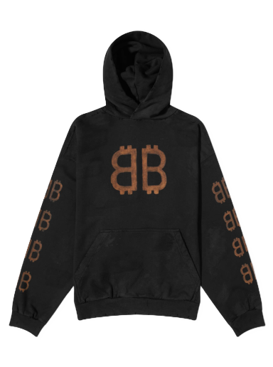Huppari Balenciaga Crypto Popover Hoodie Musta | 742603-TOVN7-1055